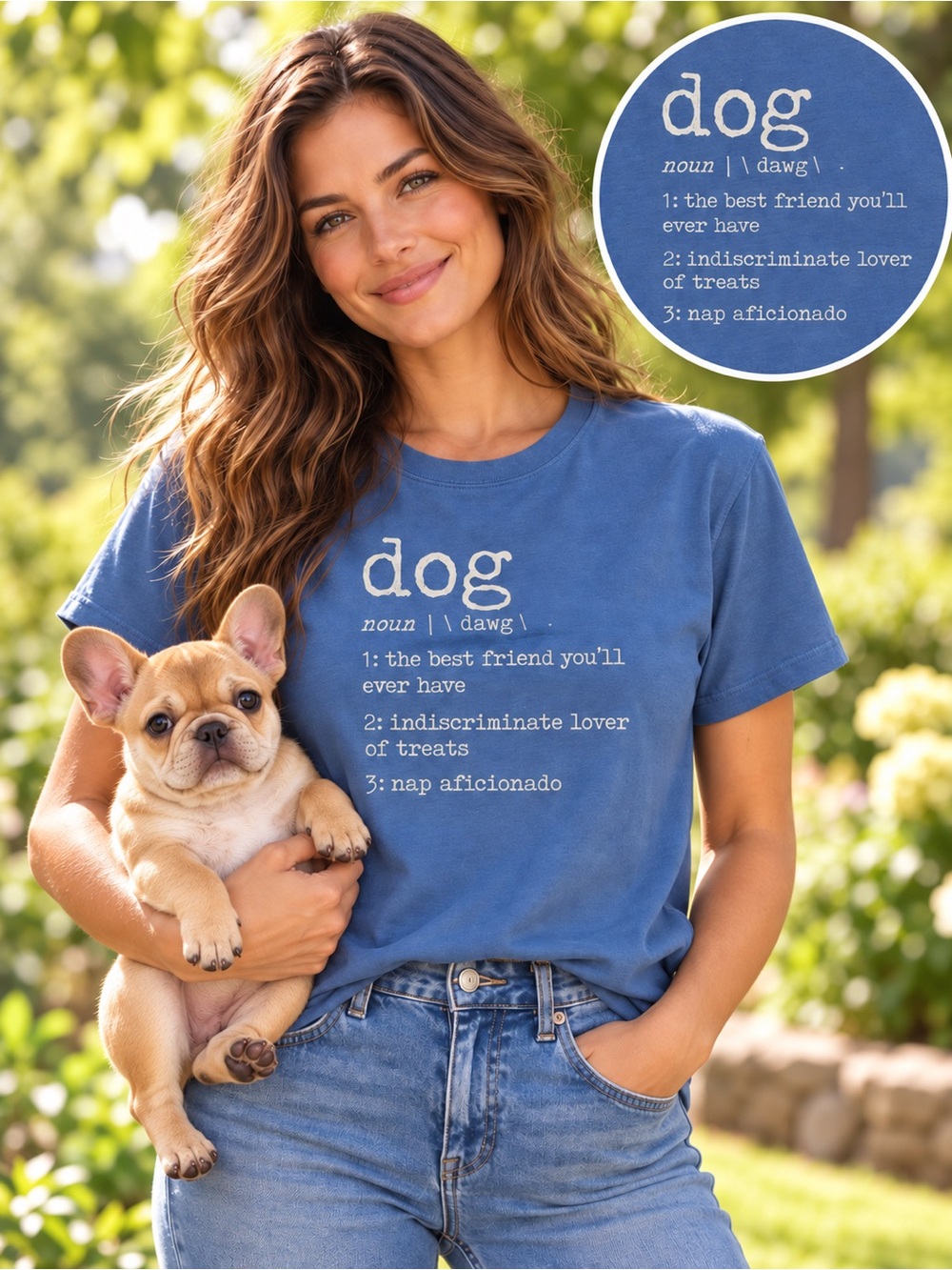 NWT Life Is Good Blue 'Dog' Definition Short Sleeve Tee